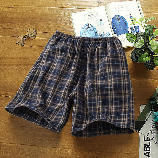 New Style Shorts Men's Summer Pants Large Size Thin Casual Plaid Beach Pants Loose Breathable Quick-drying Big Pants