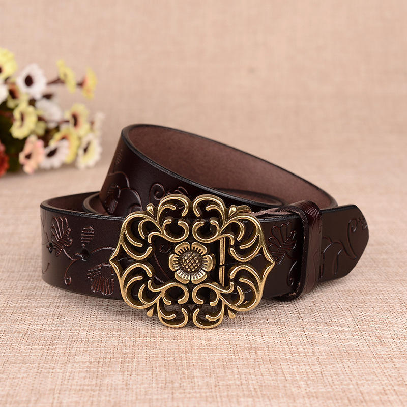 Belts Himanjie Women Fashion Leather Belt Alloy Buckle Waistband Accessories