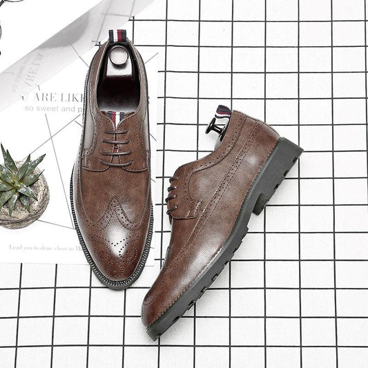 Fashion Leather Pattern Pointed Toe Dress Shoes Men Slip On Monk Strap Wedding Shoes Formal Shoes