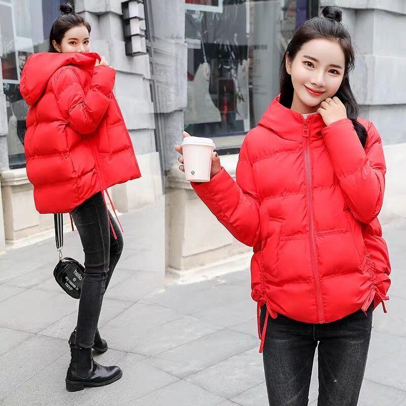 Bread Jacket Women's Short Casual Fashion Winter Coat Simple Clear Loose Large Size Warm and Comfortable Small Padded Jacket