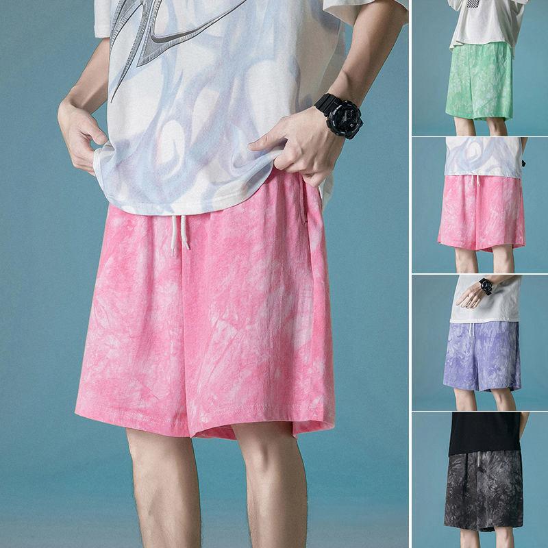 Summer Tie-dye Casual Shorts Men’s Outer Wear Thin Loose Loose Summer Korean Version of All-match Sports Five-point Pants