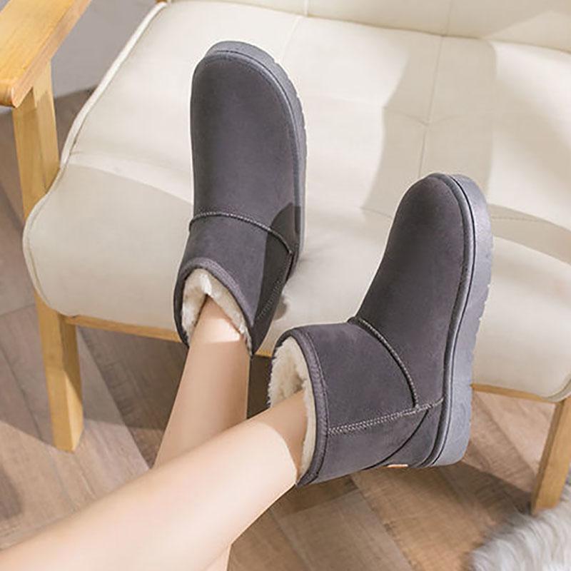 Snow Boots Women Plus Velvet Autumn and Winter Snow Cotton Shoes Non-slip Flat Short Tube Warm Women's Shoes