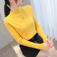 Autumn and Winter  Turtleneck  Top All-match Long-sleeved Knitted Bottoming Shirt Loose and Simple Women's Sweater