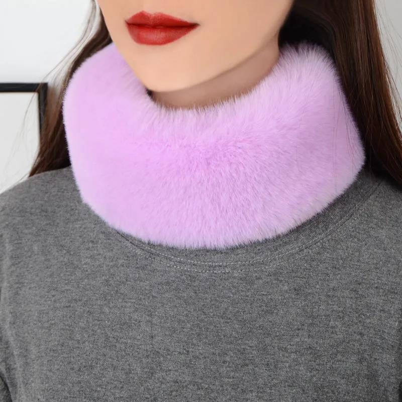 Women's Korean Style Bib Scarf Winter Thick Warm Scarf Female All Match Pullover Collar Neck Protection Soft Thermal Neck Cover Solid Neckerchief