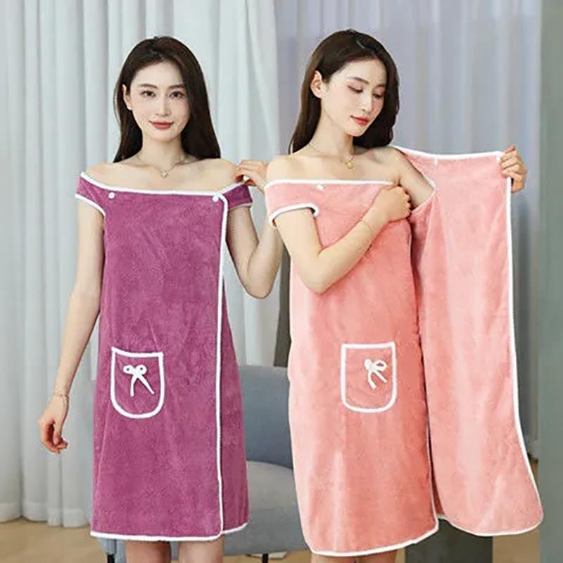 Bath Towel Plus Size Wearble Super Absorbent Microfiber Spa Towel Beach Body Wrap Washcloth Quick-drying Women Solid Bath Towels 80*150