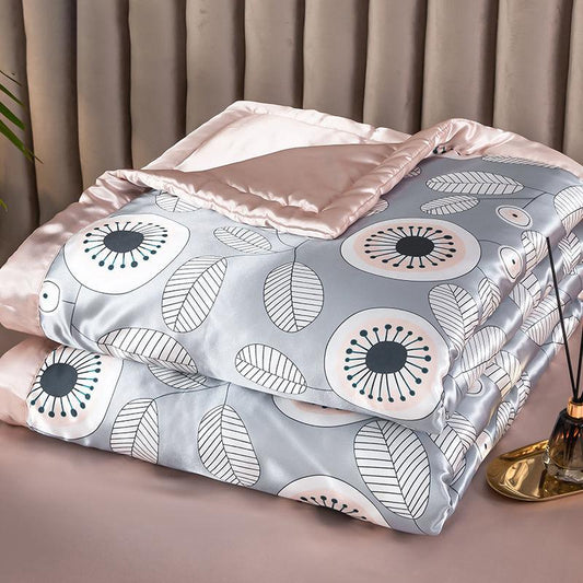 Washed Silk Summer Cool Quilt Nude Sleeping Bing Silk Cool Air Conditioner Quilt Soft Washed Cotton Skin-friendly Student Dormitory Quilt