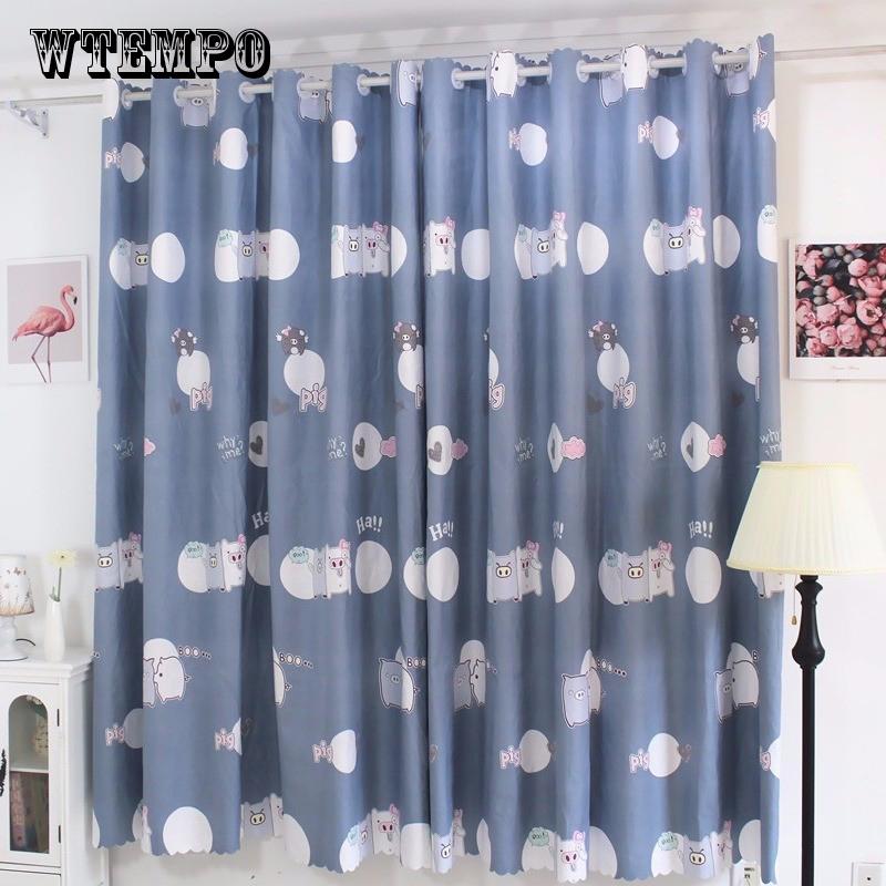 2pcs Short Half Curtain Blackout Simple Bedroom Short Window Rental House Curtain