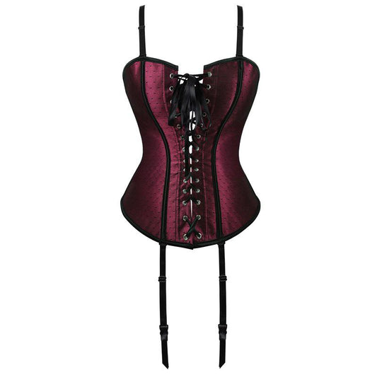 Plus Size Gothic Satin Corselet Sequin & Rhinestone Dance Wear Costumes Lace Up Boned Corsets Body