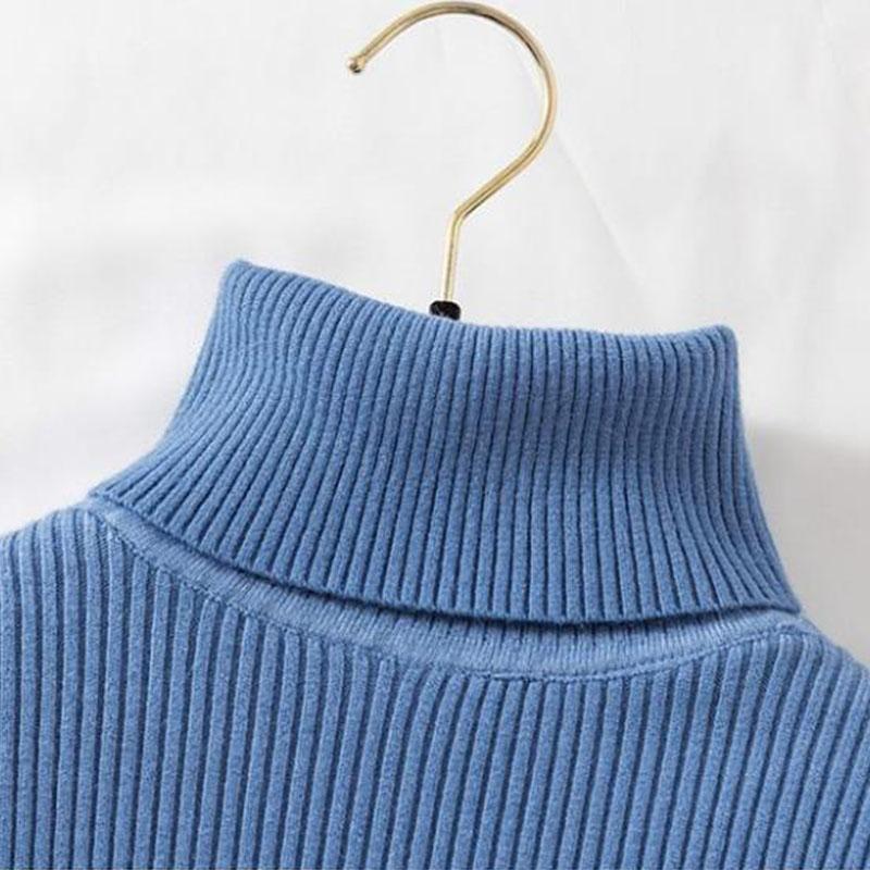 Autumn Winter Plus Velvet Thickening Slimming Turtleneck Sweater Women's Pullover Long-sleeved Tight-fitting Warm Knitted Bottoming Shirt