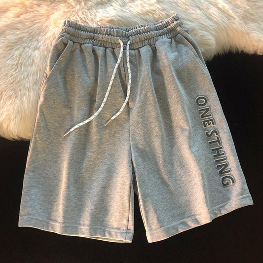 Reflective Letter Printed Pants Men and Women Loose Sports Shorts Ins Casual Couple Fashion Five-point Pants Trend