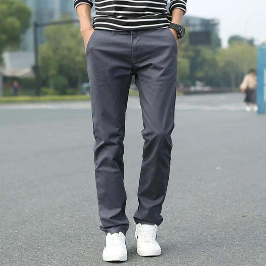 2021 New Spring and Autumn Thin Trousers Male Loose Trend Casual Pants Straight Solid Color Long Trousers