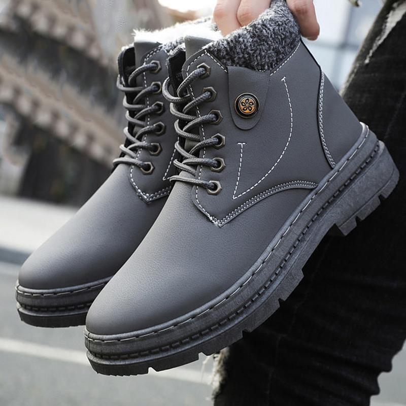 Winter Snow Boots Plus Velvet Padded Men's Martin Boots Warm High-top Cotton Shoes