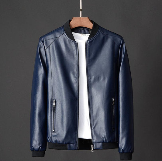 Spring and Autumn Men's Pu Leather Jacket Daily Leisure Motorcycle Plus Size Jacket Men's Leather Jacket