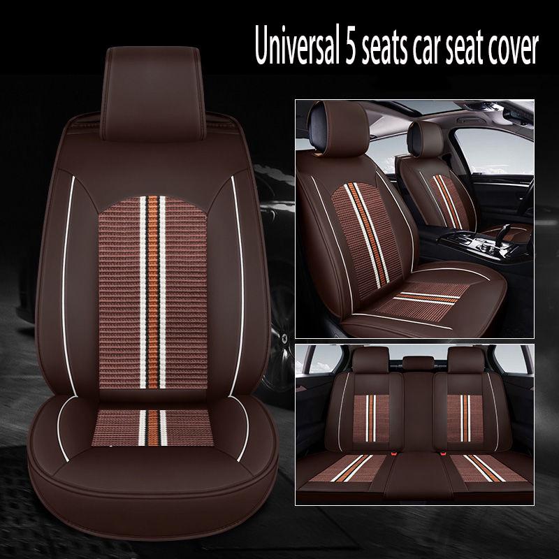 Leather 5 seats Universal Car seat cover Waterproof Car Seat Cover Universal 5 set Auto Seat Cushion