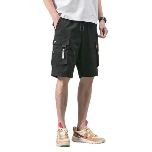 Men's Overalls Shorts Loose Multi-pocket Pants Casual Student Five-point Pants Summer Thin Lightweight Sports Breathable Outer Shorts