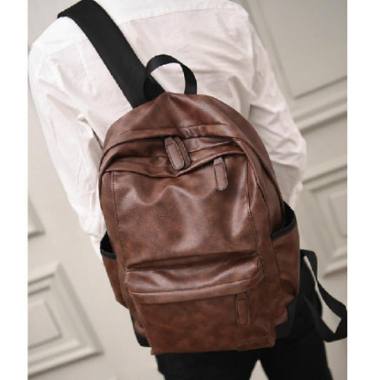 Backpacks for Men and Women Trend Retro PU Leather Casual Fashion Travel Large Capacity