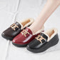 Leather Cotton Shoes Ladies Waterproof Korean Casual Shoes Soft Bottom Warm Thick Cotton Shoes Outdoor Shoes