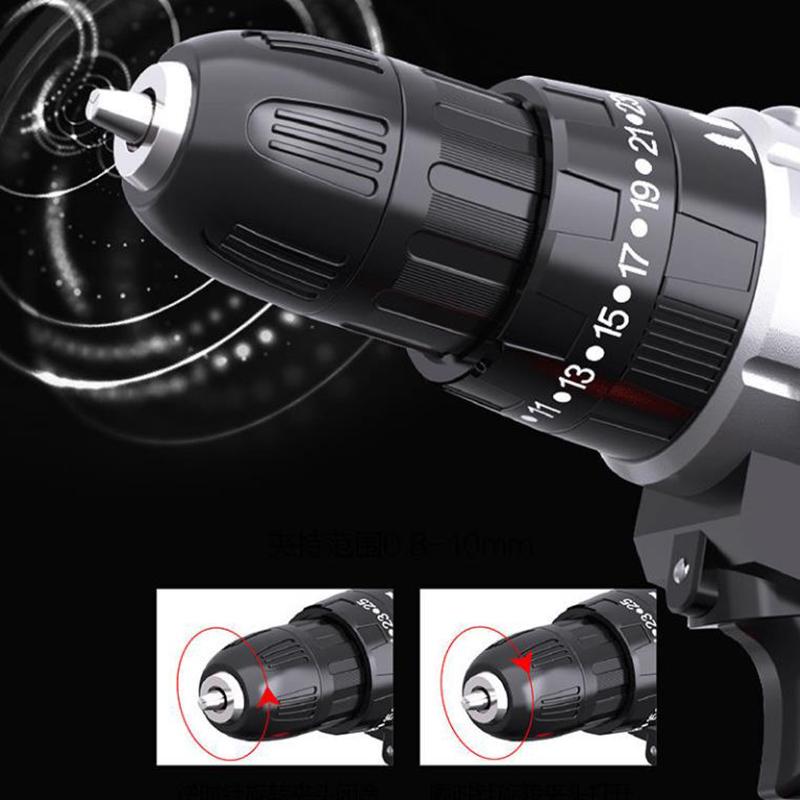 21V Household Cordless Electric Screwdriver Electric Drill Rechargeable Motor for Screw Drilling and Grinding