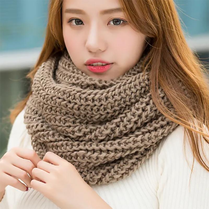 Korean Version of Thick Women's Scarfs Pullover Warm Scarf Women Autumn and Winter Woolen Winter