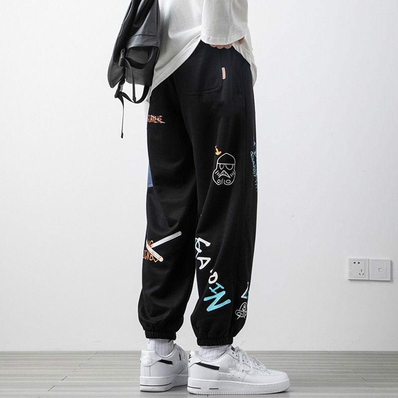 Men's Hip-hop Cartoon Pants, Street Loose, Casual, All-match, Sports Trousers, Youth Overalls