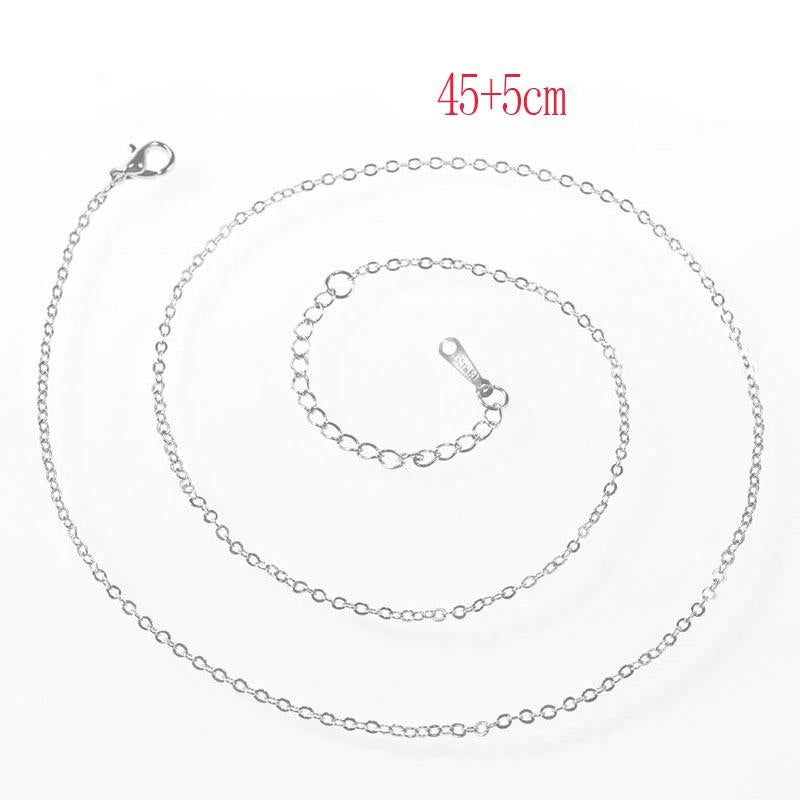 1.2mm Copper-plated Jewelry 45 + 5cm (extended Chain) Classic O-shaped Chain Simple Cross Chain