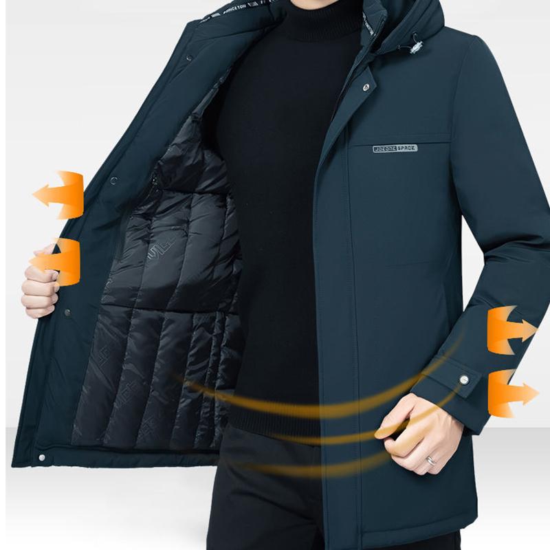 Winter Men's Middle-aged Down Padded Jacket Casual Thickened Cold-proof Clothes Handsome Slim Padded Jacket