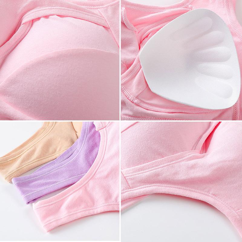 Women's Plus Size Non-steel Ring Beautiful Back Gather Anti-sagging Underwear Cotton Sports Sleep Bra