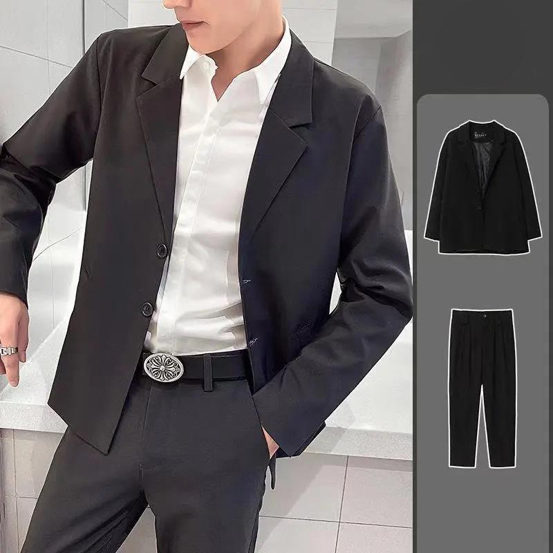 Casual Suit Men's Slim Handsome Men's Small Suit All-match Jacket Suit Trousers Suit