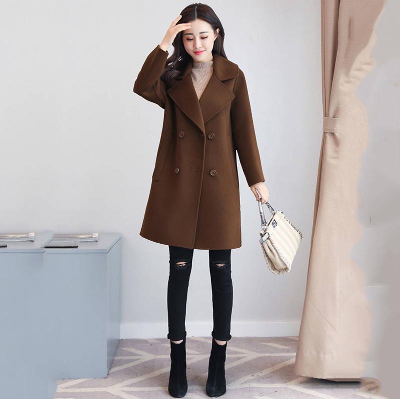 Outerwear Overcoat Autumn Jacket Casual Women Fashion Long Woolen Coat Slim Female Winter Wool Coats