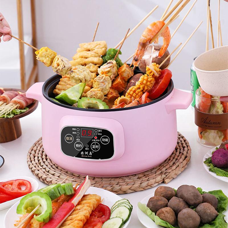 220V Mini Multifunction Electric Cooking Machine Household Single/Double Layer Pot Multi Electric Rice Cooker Non-stick Pan