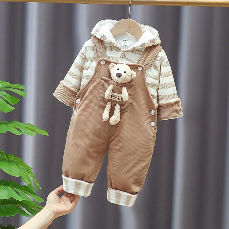 Baby Boy's Autumn and Winter Children's Clothes Autumn Foreign Style Baby Cotton Clothe Winter Thin Cotton Three-piece Suit