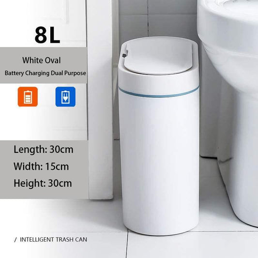 Smart Sensor Trash Can Electronic Automatic Household Bathroom Toilet Bedroom Living room Waterproof Narrow Seam Sensor Bin