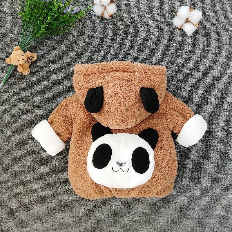 Baby Cotton Clothes Baby Jacket Winter Thickening 6-12 Months Baby Cotton Clothes Hooded Winter Jacket Cute Panda Boys and Girls