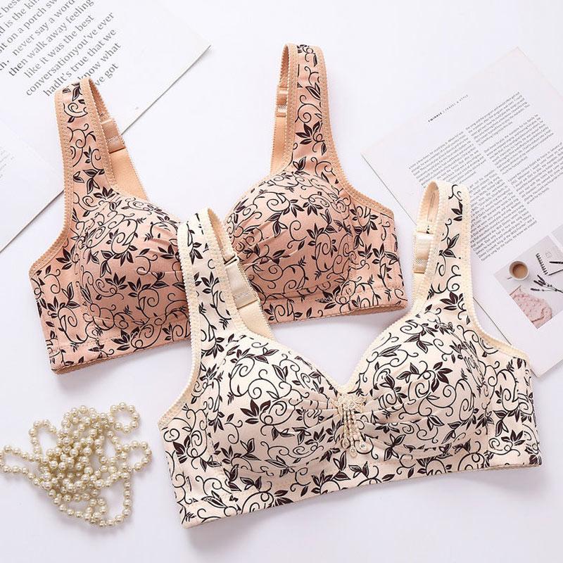 Women's Thin and Large Size Underwear No Steel Ring Gathered Anti-sagging Non-magnetic Bra