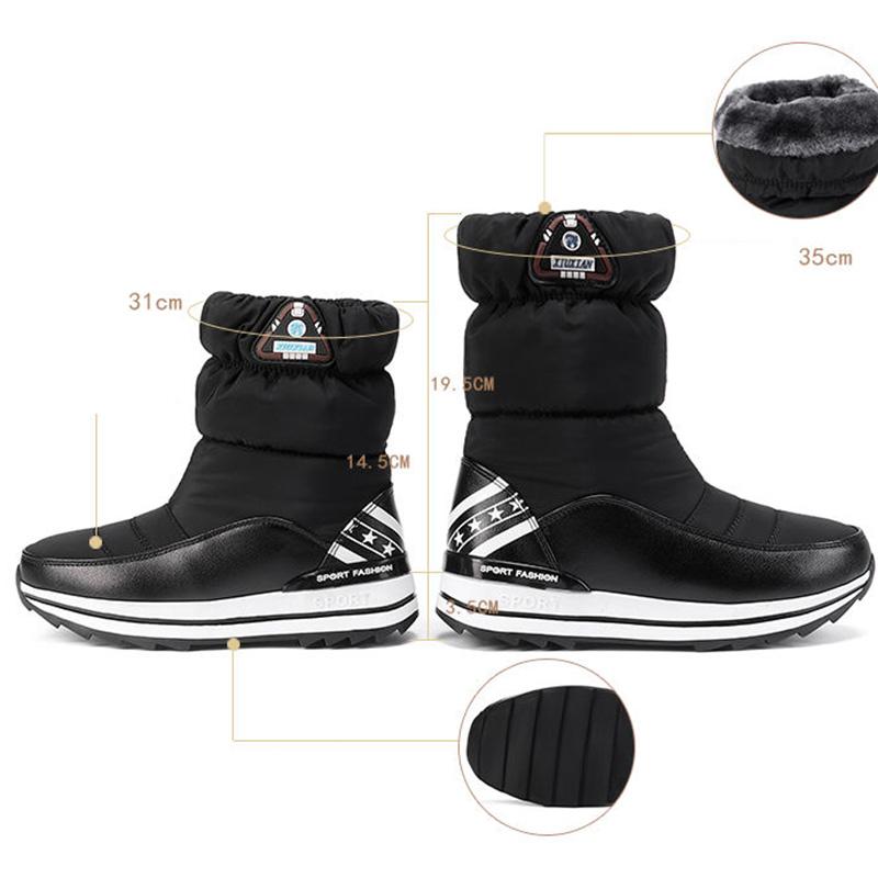 Winter Snow Boots Women's Down Boots Plus Velvet Thick Waterproof Non-slip Thick Bottom Tube Warm Parent-child Shoes