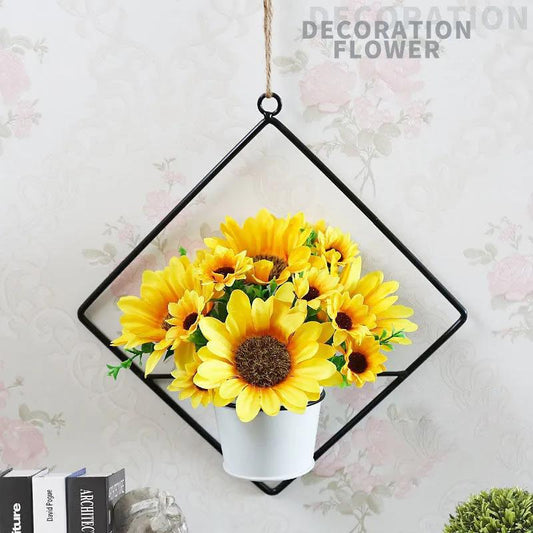 Ceramic Iron Art Flower Stand Wall-mounted Flower Device Interior Decoration Pendant Flower Arrangement