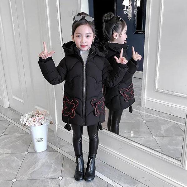 Winter Padded Warm Girls' Cotton-padded Clothes Winter  Children's Mid-length Padded Jackets Padded Padded Clothes Girls' Middle-aged Boys' Jackets