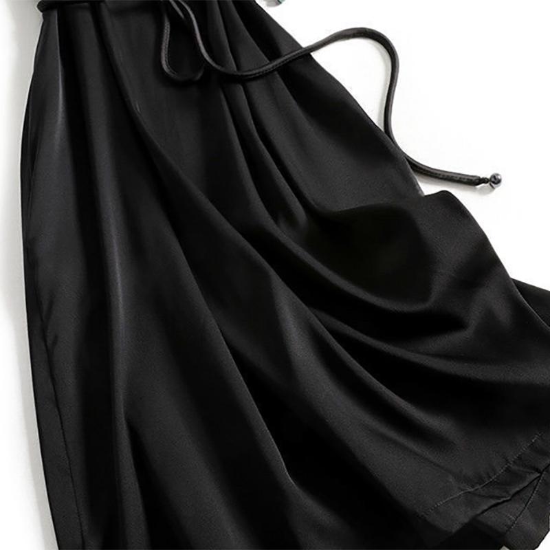 Temperament and Luxury Short-sleeved Dress Delicate Embroidery Waist Belt Mid-length DRESS Women