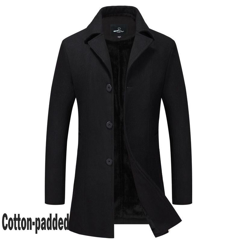 Men's Jacket Wool Long Coat Men Casual Warm Business Casual Overcoat Mens Woolen Jackets Parka Male