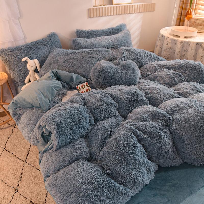 Crystal Plush Plush Bedding Winter Thick Warm Mink Four-piece Suit