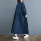 Denim Dress Women's Long-sleeved Spring and Autumn Loose Over-the-knee Dress