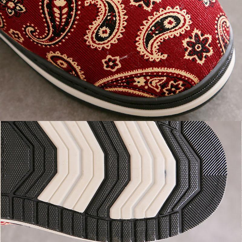 Winter Cotton Slippers Bag with Non-slip Cotton Shoes To Keep Warm Plus Velvet Home with Heel Printing Home Cotton Shoes