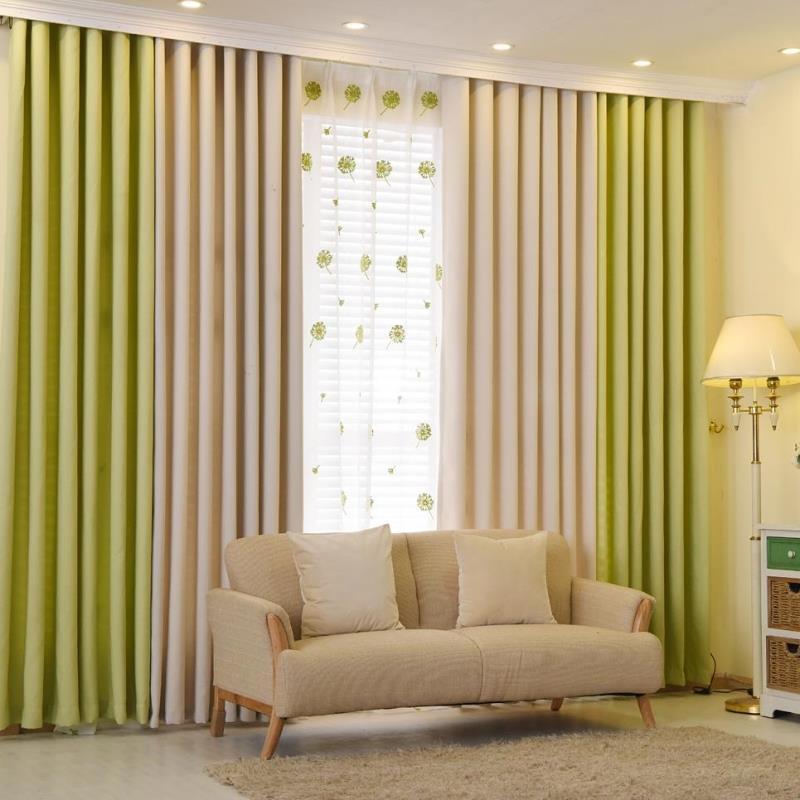 Thicken High-end Stitching Cotton and Linen Curtains Simple Modern Nordic Finished Curtains for Living Room and Bedroom Blackout Curtains (150×270cm)