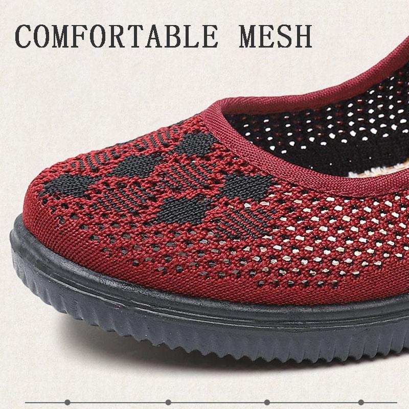 Summer Cloth Shoes Women's Net Shoes Breathable Mesh Non-slip Mother Shoes Granny Net Yarn Shoes Ladies Hollow Thin Section