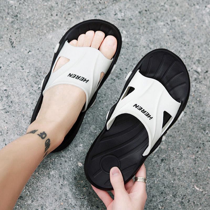 Slippers male flip flops wear non-slip soft bottom slippers beach shoes home bathroom sandals summer