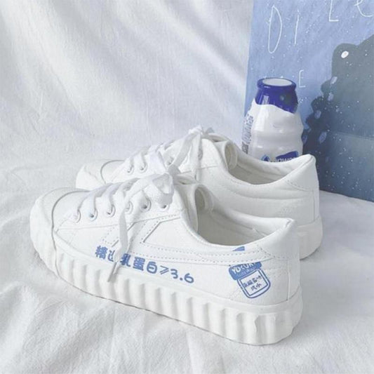 Hyuna Style Cow Canvas Shoes Female Student Korean Style White Shoes All-match Spring Trendy Sneakers