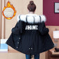 Winter School Overcoming Padded Coat Women's Mid-length Padded Coat Rabbit Fur Thickened College Style Jacket Parka Coat