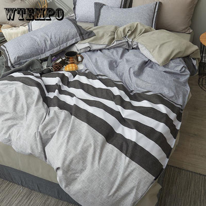 Casual Lattice 4Pcs Bedding Set Twin Full Queen King Size Bedroom Set Bedclothes Set