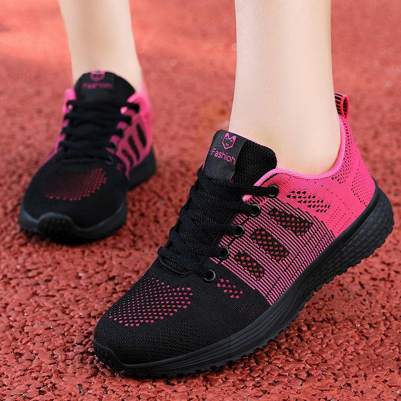 Women Casual Shoes Breathable Walking Mesh Flat Shoes Woman Contrast Color Sneakers Women Tennis Sports Shoes