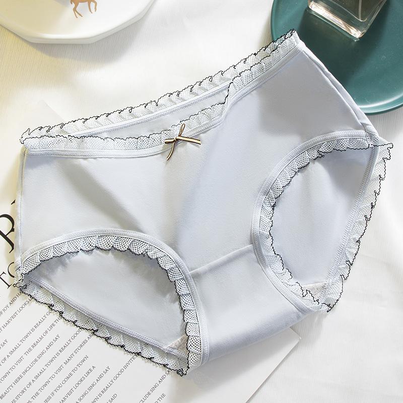 4Pcs/Set Cotton Bowknot Panties Women's Mid-waist Hip-lifting Underpants Girls Seamless Large Size Briefs